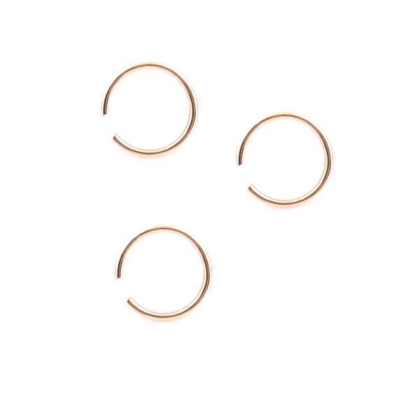 3 Gold Stainless Steel Hoops 6mm Nose Rings - Picture 1 of 4